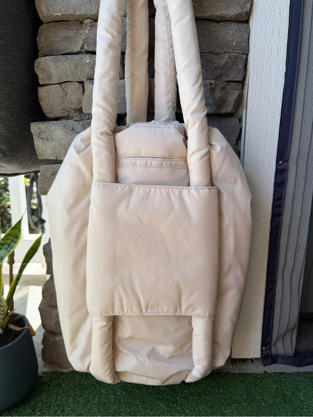 Dagne Dover Kal Puff Drawstring Tote Moonbeam